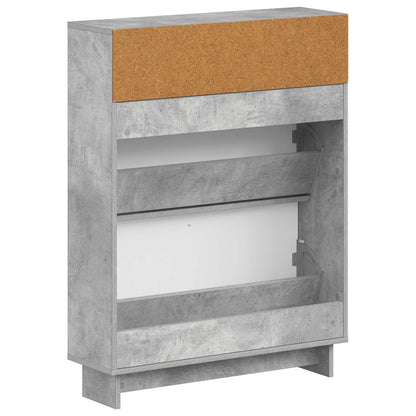vidaXL Shoe Cabinet EDE 78 x 24 x 103 cm Engineered Wood Concrete Grey
