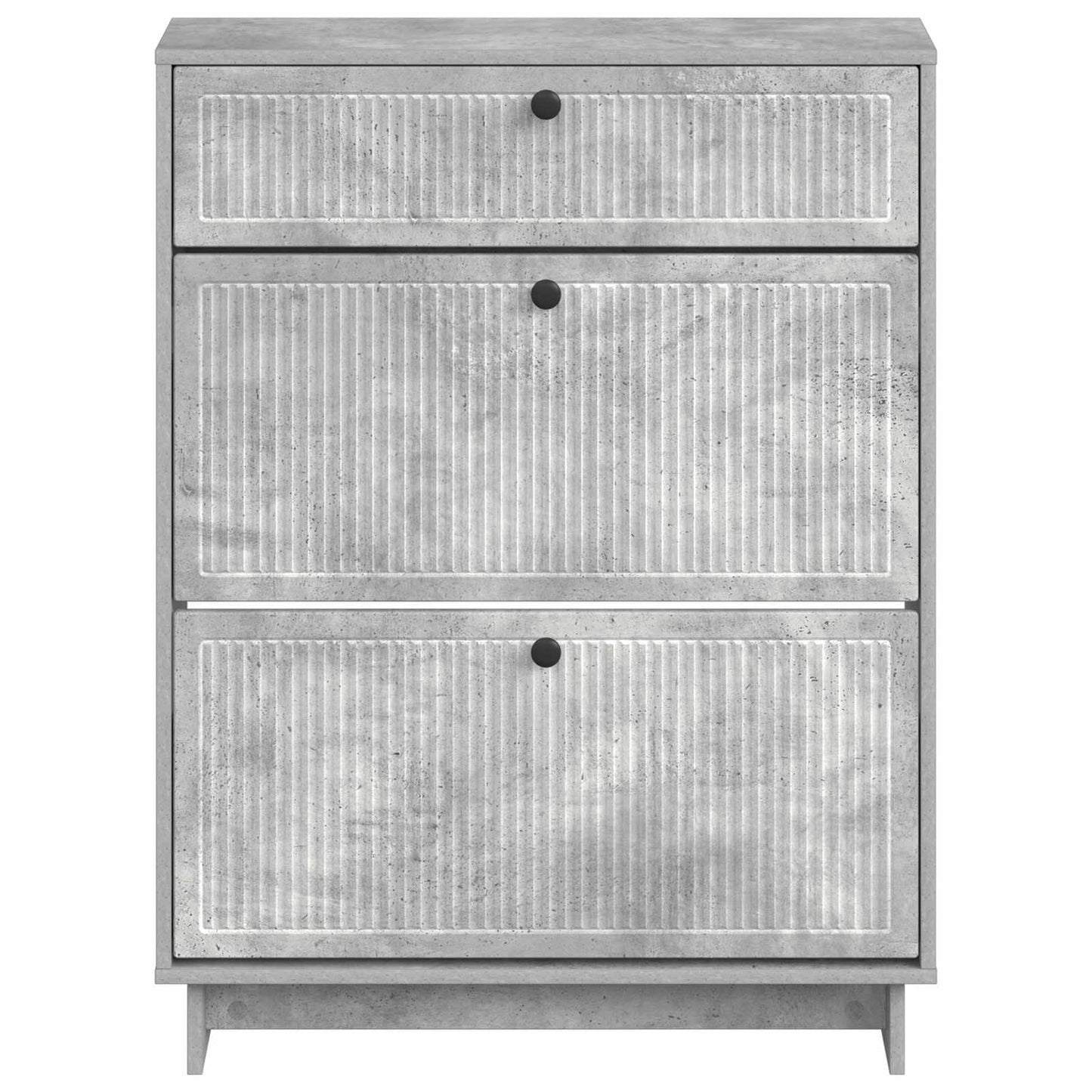 vidaXL Shoe Cabinet EDE 78 x 24 x 103 cm Engineered Wood Concrete Grey