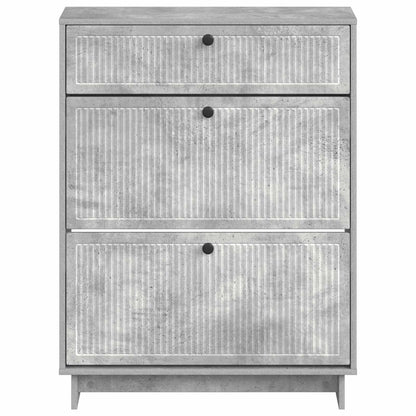 vidaXL Shoe Cabinet EDE 78 x 24 x 103 cm Engineered Wood Concrete Grey