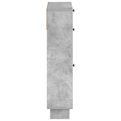 vidaXL Shoe Cabinet EDE 78 x 24 x 103 cm Engineered Wood Concrete Grey