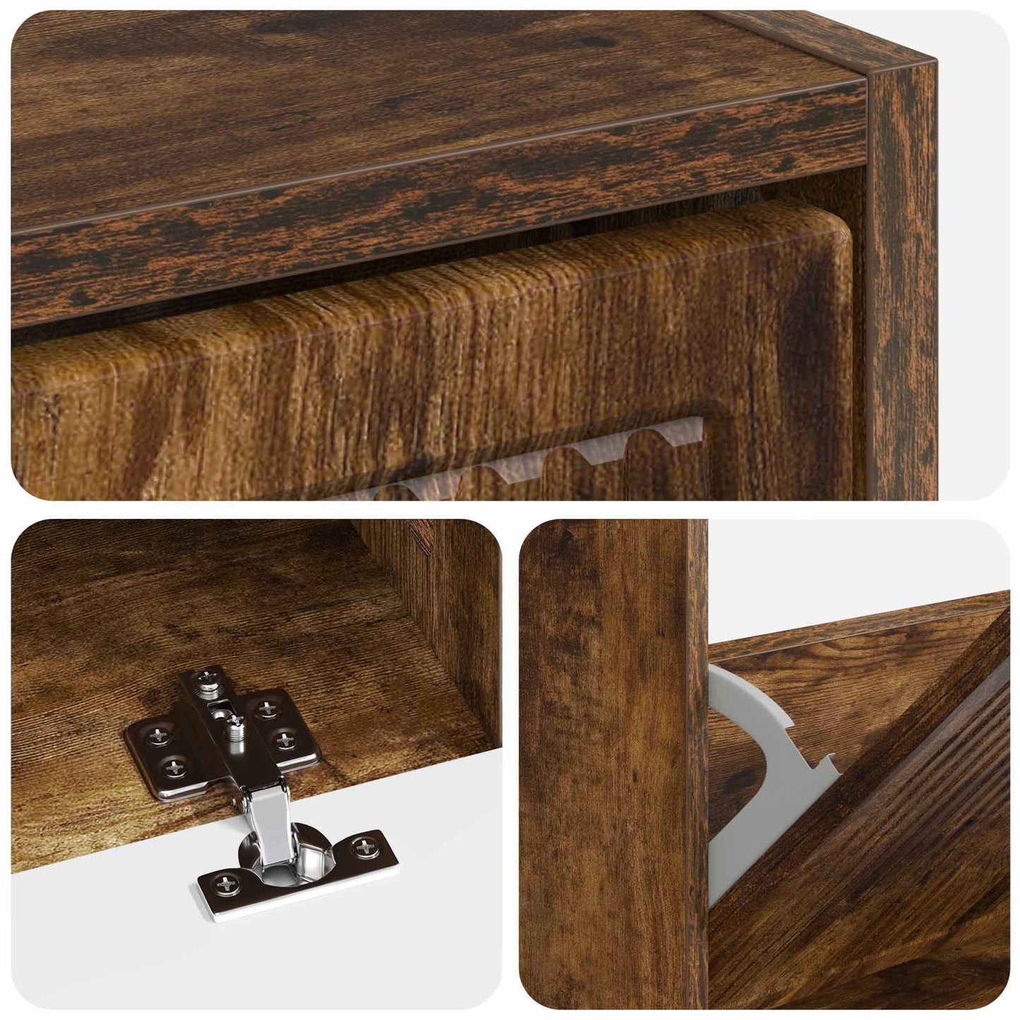 vidaXL Shoe Cabinet EDE 78 x 24 x 103 cm Engineered Wood Smoked Oak