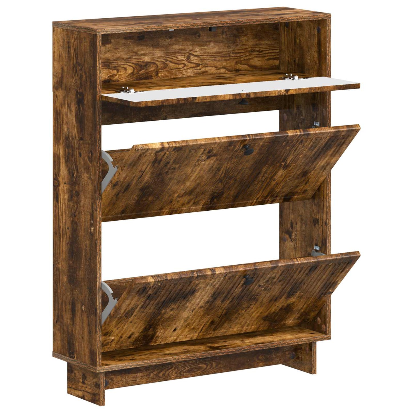 vidaXL Shoe Cabinet EDE 78 x 24 x 103 cm Engineered Wood Smoked Oak