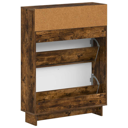 vidaXL Shoe Cabinet EDE 78 x 24 x 103 cm Engineered Wood Smoked Oak