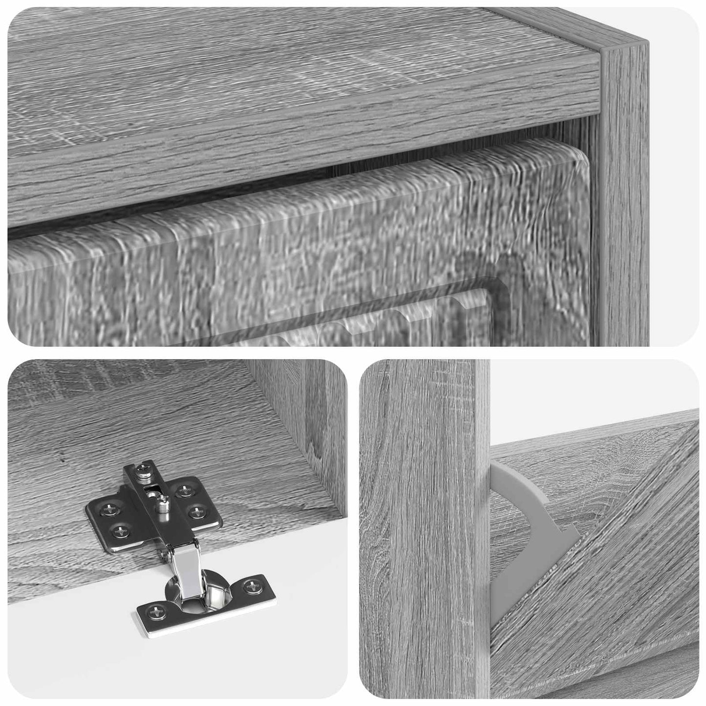 vidaXL Shoe Cabinet EDE 78 x 24 x 103 cm Engineered Wood Grey Sonoma
