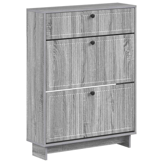 vidaXL Shoe Cabinet EDE 78 x 24 x 103 cm Engineered Wood Grey Sonoma