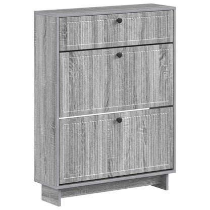 vidaXL Shoe Cabinet EDE 78 x 24 x 103 cm Engineered Wood Grey Sonoma