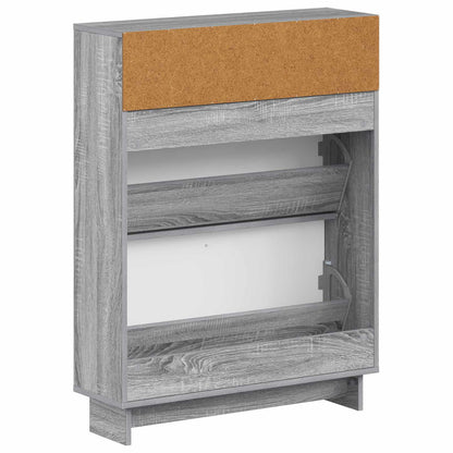 vidaXL Shoe Cabinet EDE 78 x 24 x 103 cm Engineered Wood Grey Sonoma