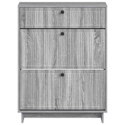 vidaXL Shoe Cabinet EDE 78 x 24 x 103 cm Engineered Wood Grey Sonoma