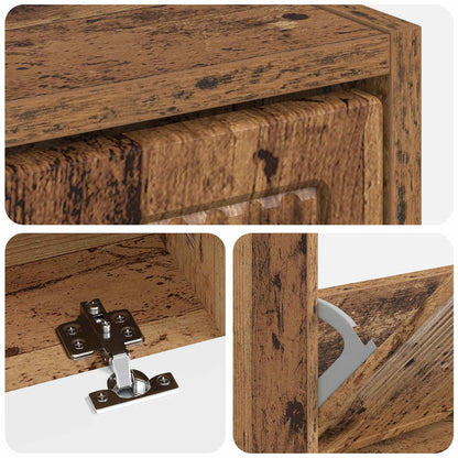 vidaXL Shoe Cabinet EDE 78 x 24 x 103 cm Engineered Wood Old Wood