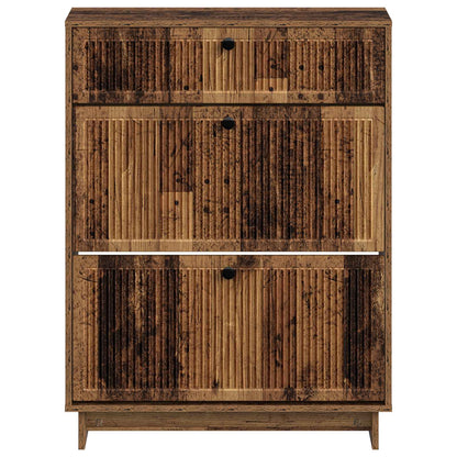 vidaXL Shoe Cabinet EDE 78 x 24 x 103 cm Engineered Wood Old Wood