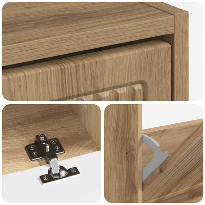 vidaXL Shoe Cabinet EDE 78 x 24 x 103 cm Engineered Wood Artisan Oak