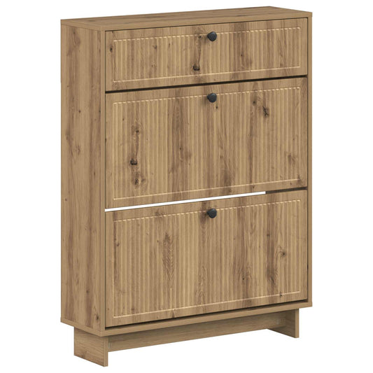 vidaXL Shoe Cabinet EDE 78 x 24 x 103 cm Engineered Wood Artisan Oak