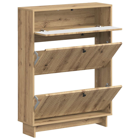 vidaXL Shoe Cabinet EDE 78 x 24 x 103 cm Engineered Wood Artisan Oak