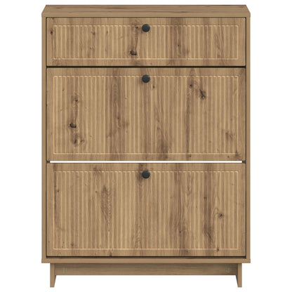 vidaXL Shoe Cabinet EDE 78 x 24 x 103 cm Engineered Wood Artisan Oak