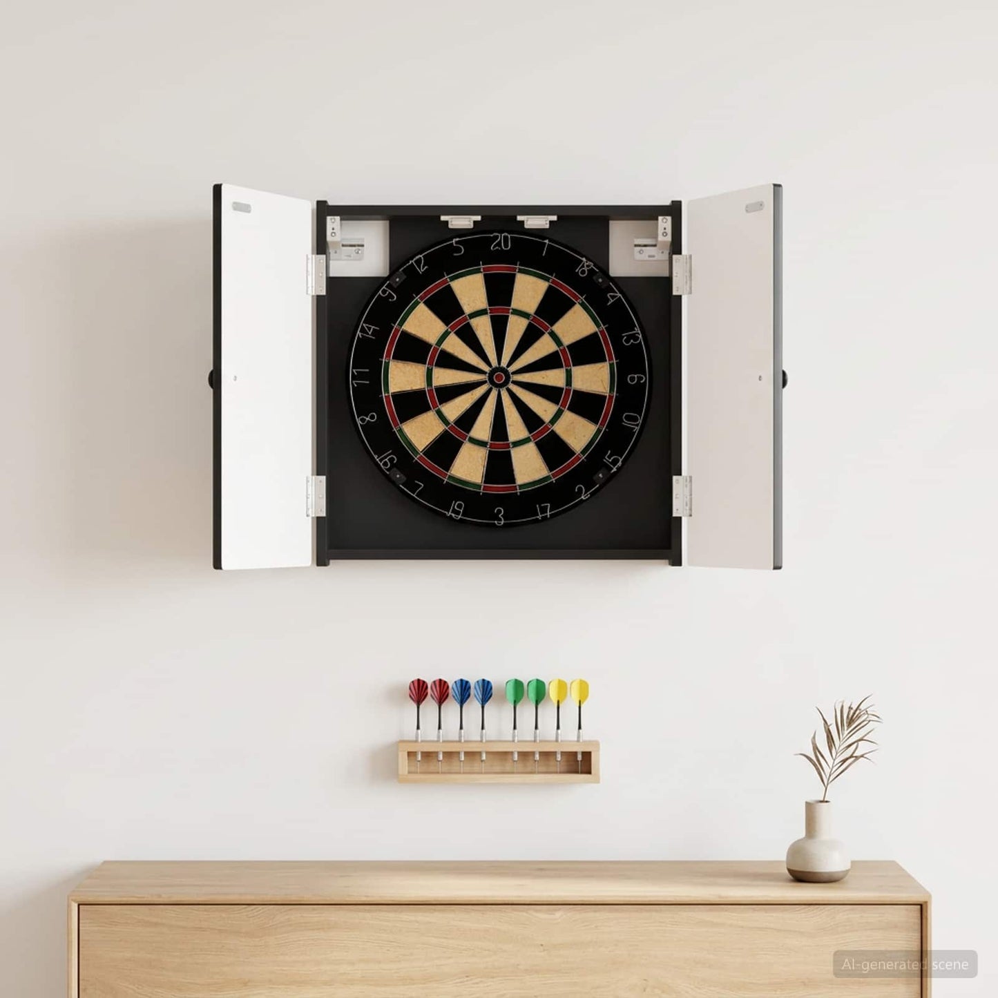 vidaXL Dartboard Cabinet EDE Black 52.5 x 10.5 x 53.5 cm