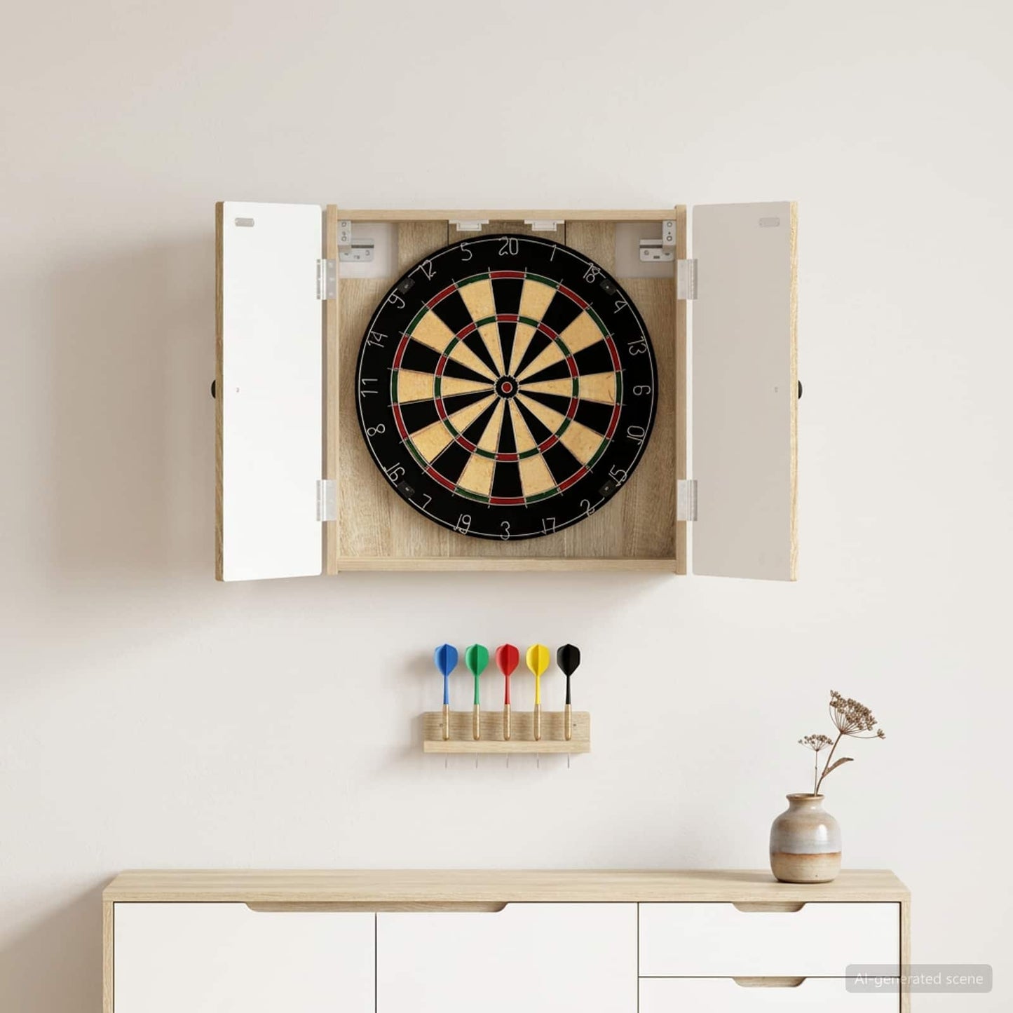 vidaXL Dartboard Cabinet BREDA Sonoma Oak 52.5 x 10.5 x 53.5 cm