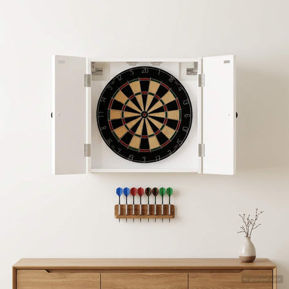 vidaXL Dartboard Cabinet BREDA High Gloss White 52.5 x 10.5 x 53.5 cm