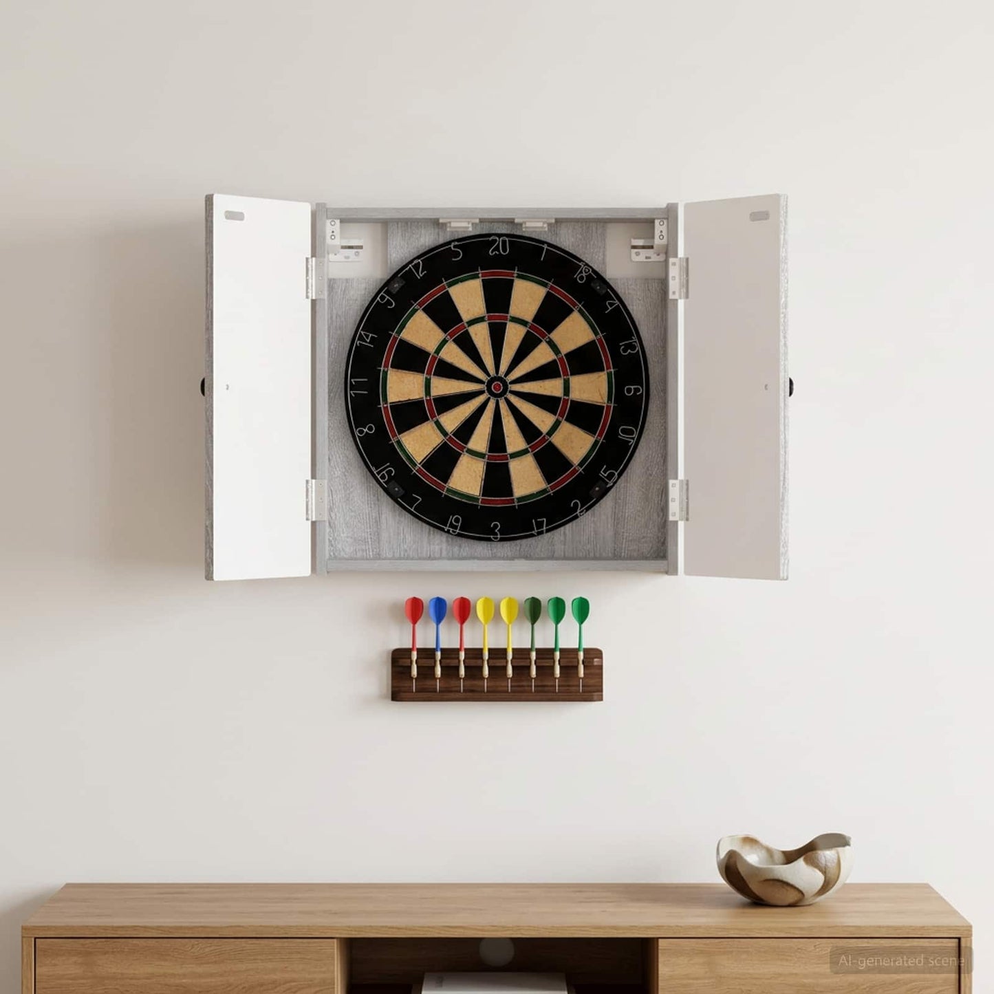 vidaXL Dartboard Cabinet BREDA Grey Sonoma 52.5 x 10.5 x 53.5 cm