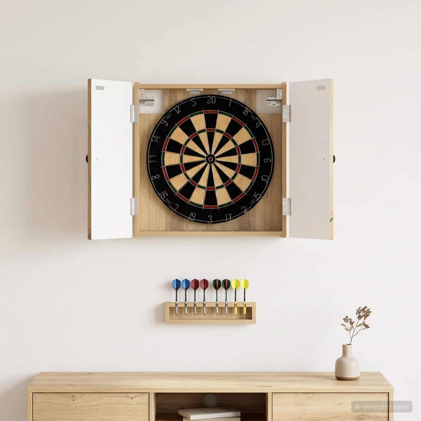 vidaXL Dartboard Cabinet EDE Artisan Oak 52.5 x 10.5 x 53.5 cm