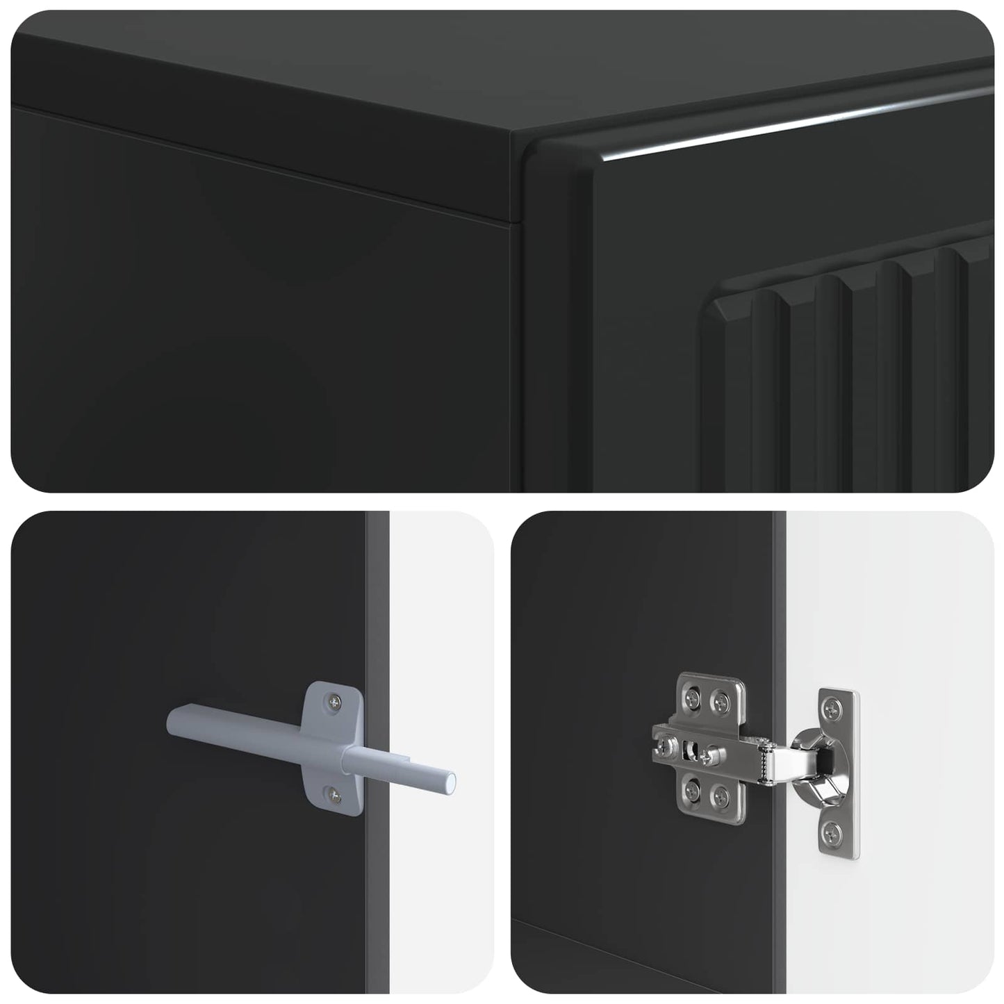vidaXL TV Cabinet Black Engineered Wood