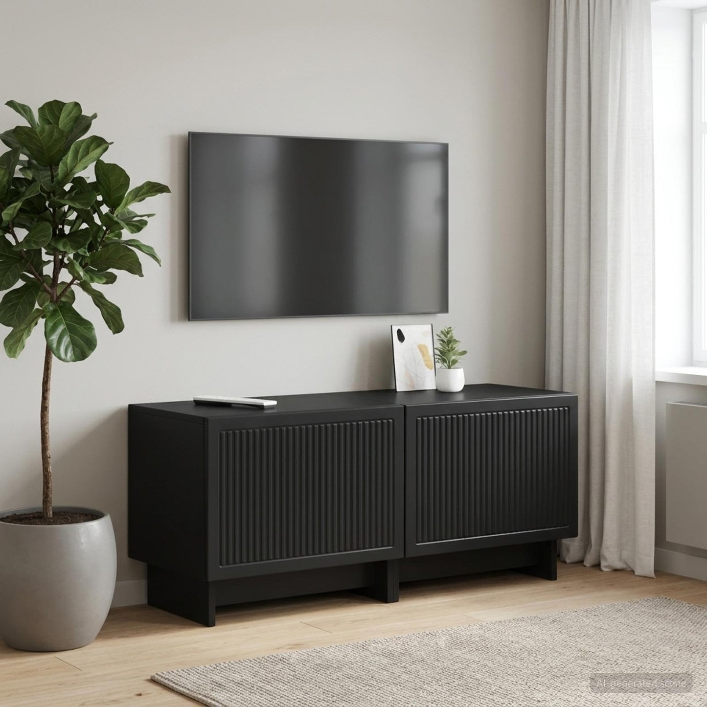 vidaXL TV Cabinet Black Engineered Wood