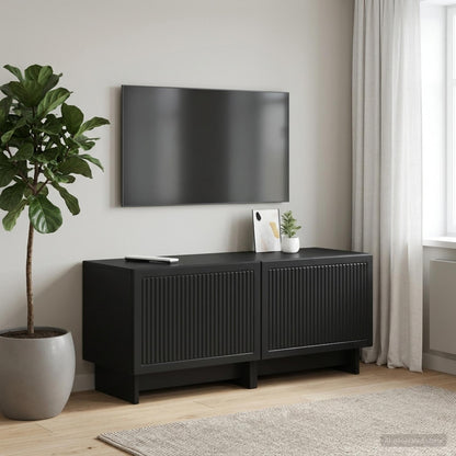 vidaXL TV Cabinet Black Engineered Wood