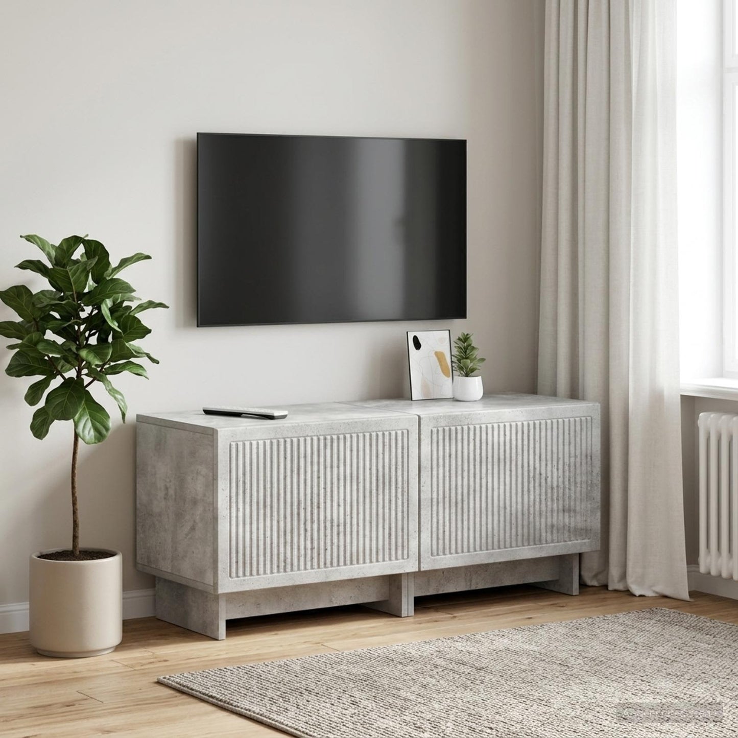 vidaXL TV Cabinet Concrete Grey Engineered Wood