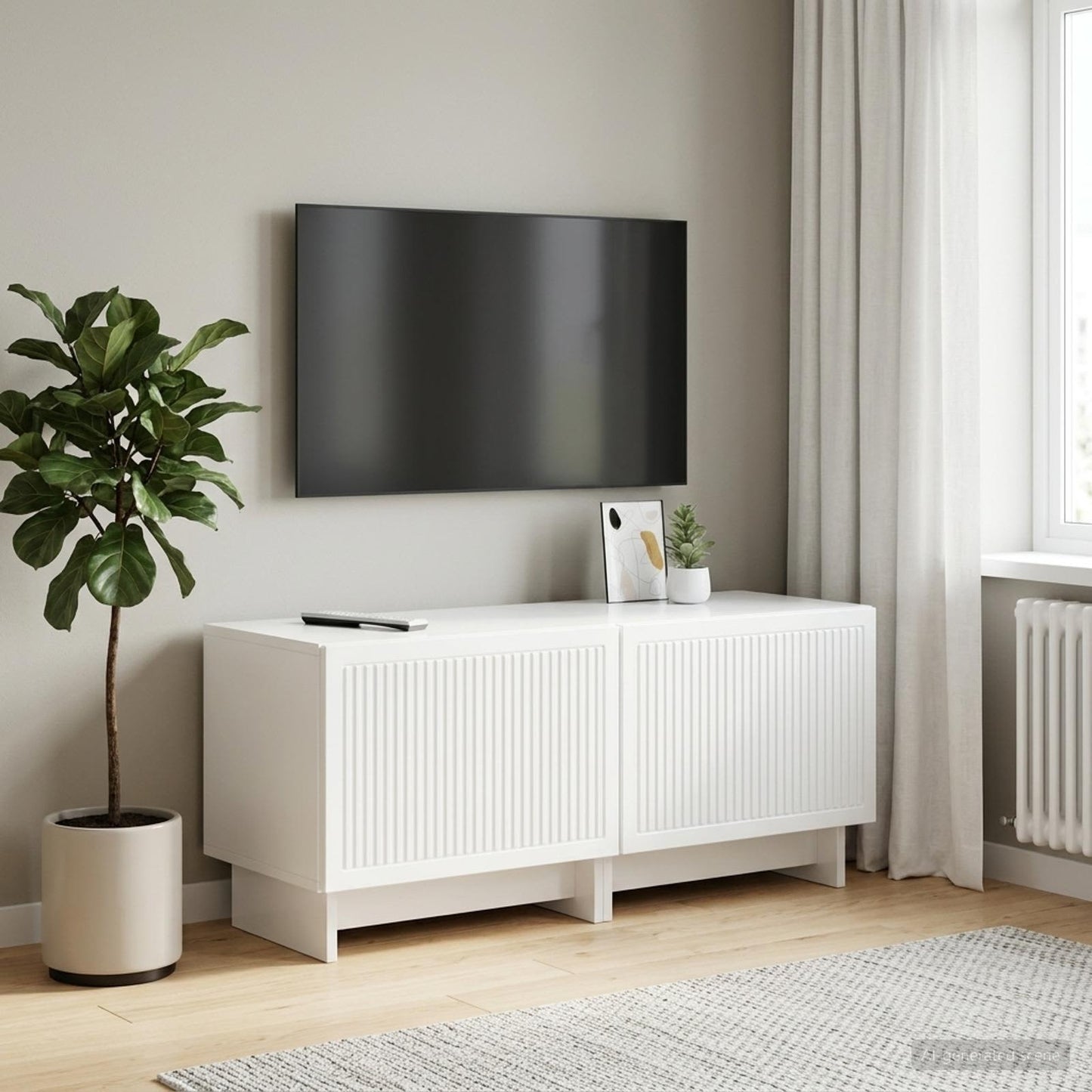 vidaXL TV Cabinet High Gloss White Engineered Wood