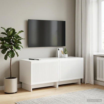 vidaXL TV Cabinet High Gloss White Engineered Wood