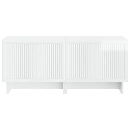 vidaXL TV Cabinet High Gloss White Engineered Wood