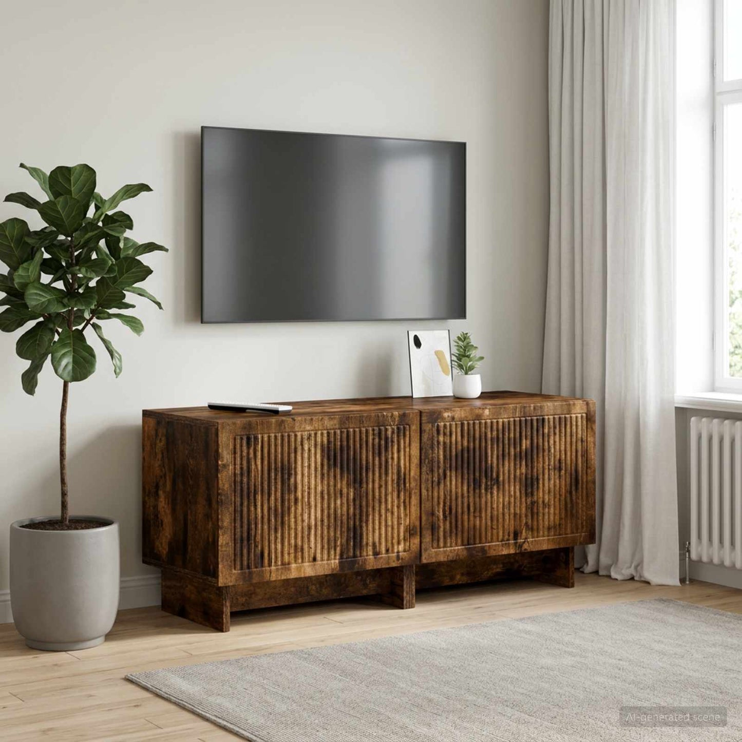 vidaXL TV Cabinet Smoked Oak Engineered Wood