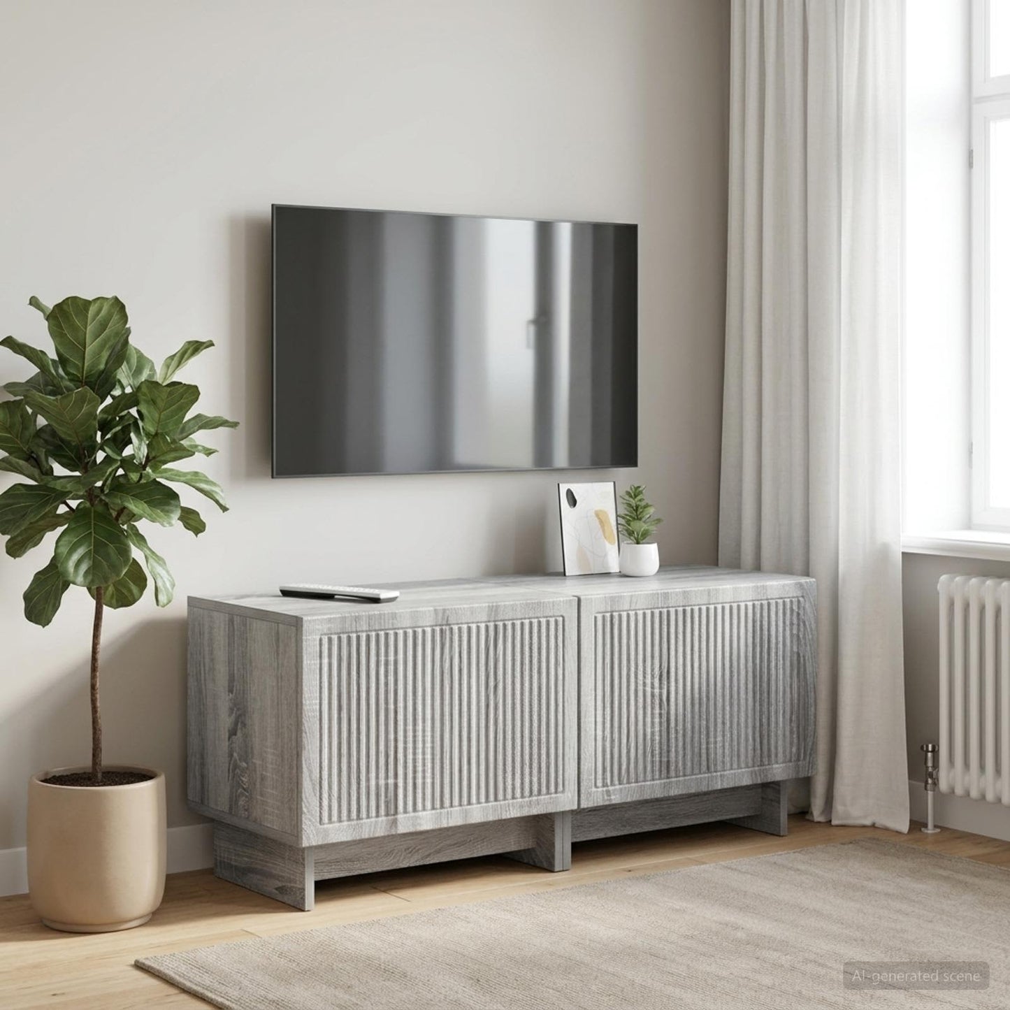 vidaXL TV Cabinet Grey Sonoma Engineered Wood
