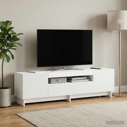 vidaXL LED TV Cabinet White Engineered Wood