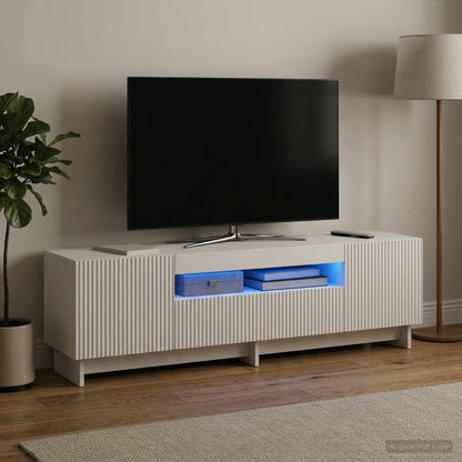 vidaXL LED TV Cabinet White Engineered Wood