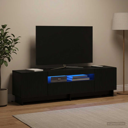 vidaXL LED TV Cabinet Black Engineered Wood