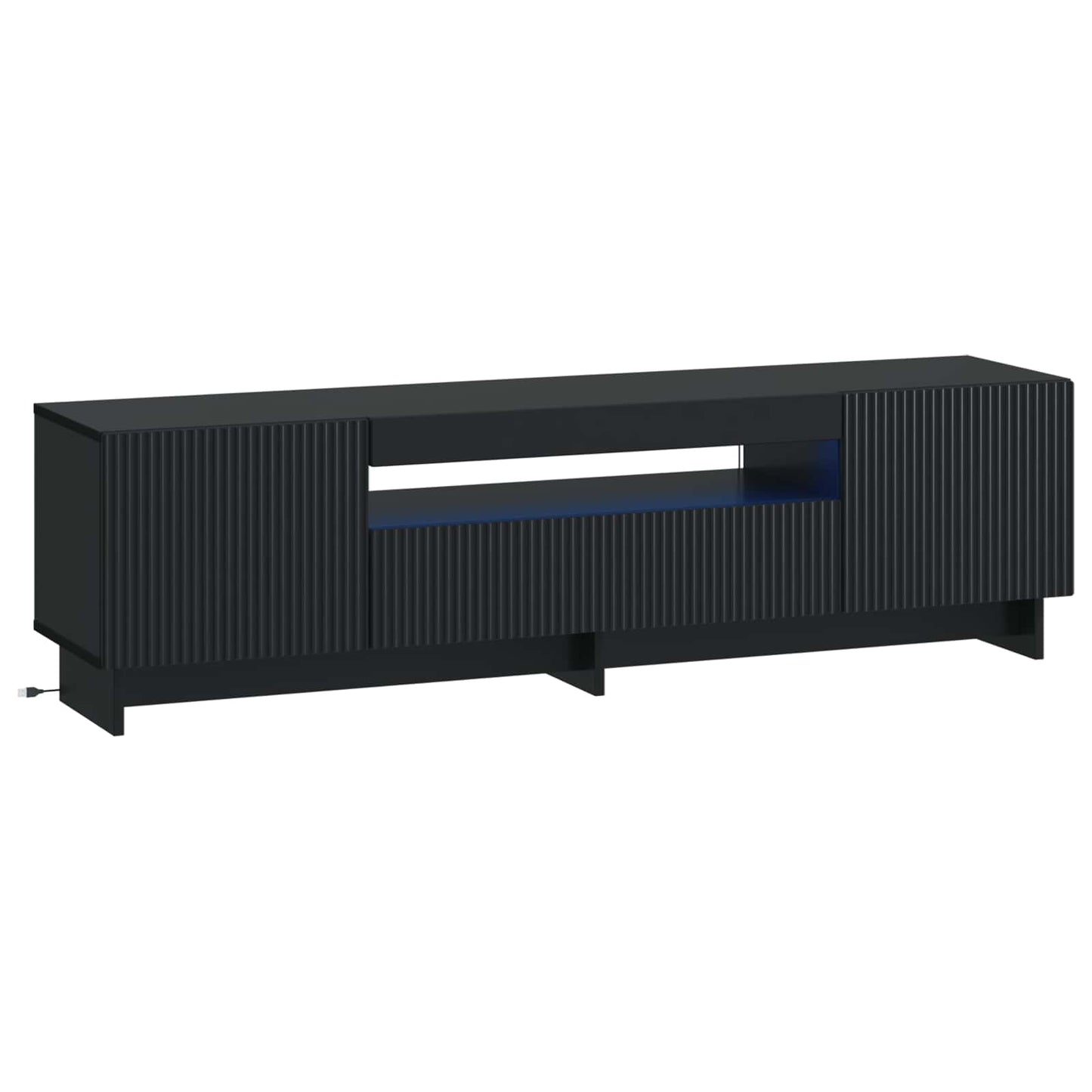 vidaXL LED TV Cabinet Black Engineered Wood