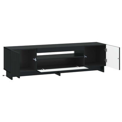 vidaXL LED TV Cabinet Black Engineered Wood
