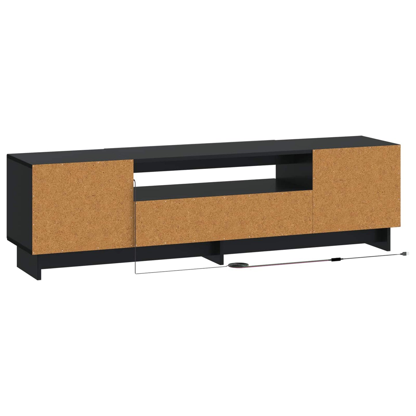 vidaXL LED TV Cabinet Black Engineered Wood