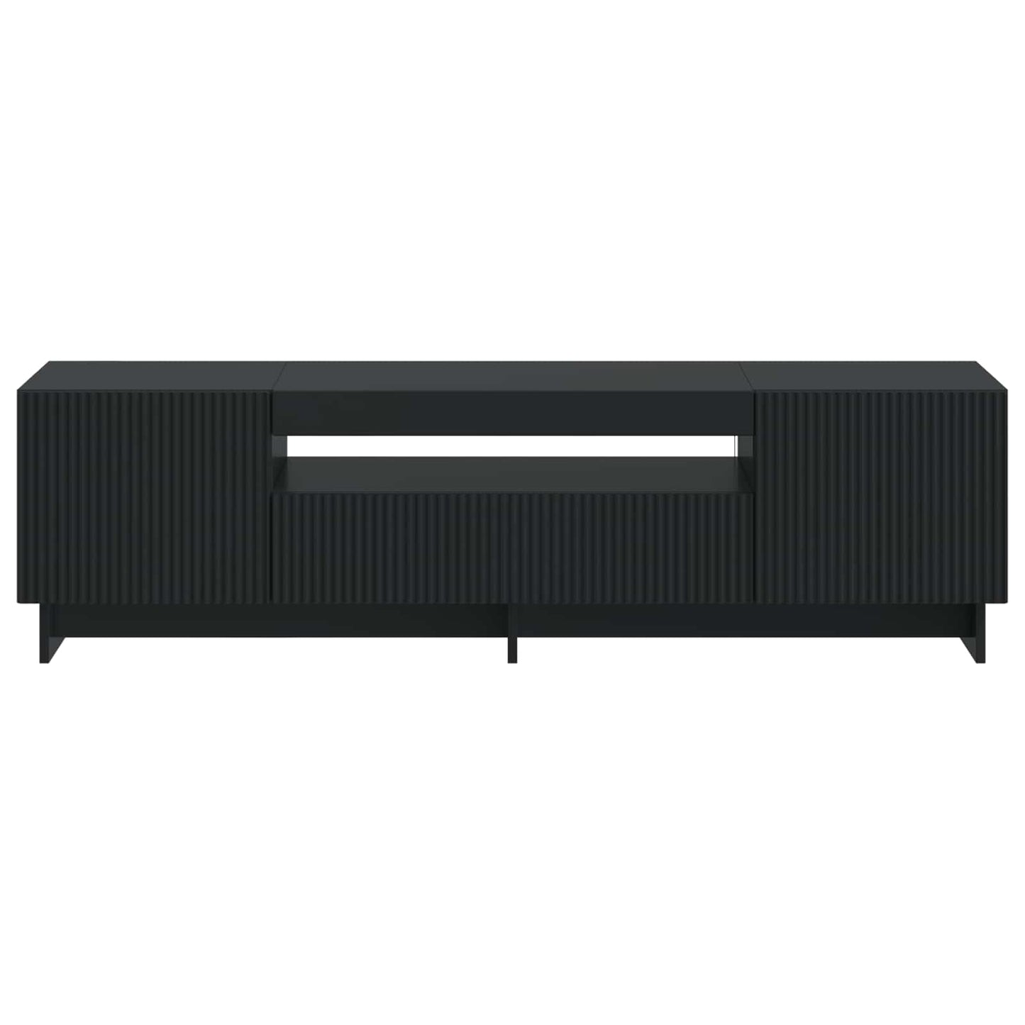 vidaXL LED TV Cabinet Black Engineered Wood