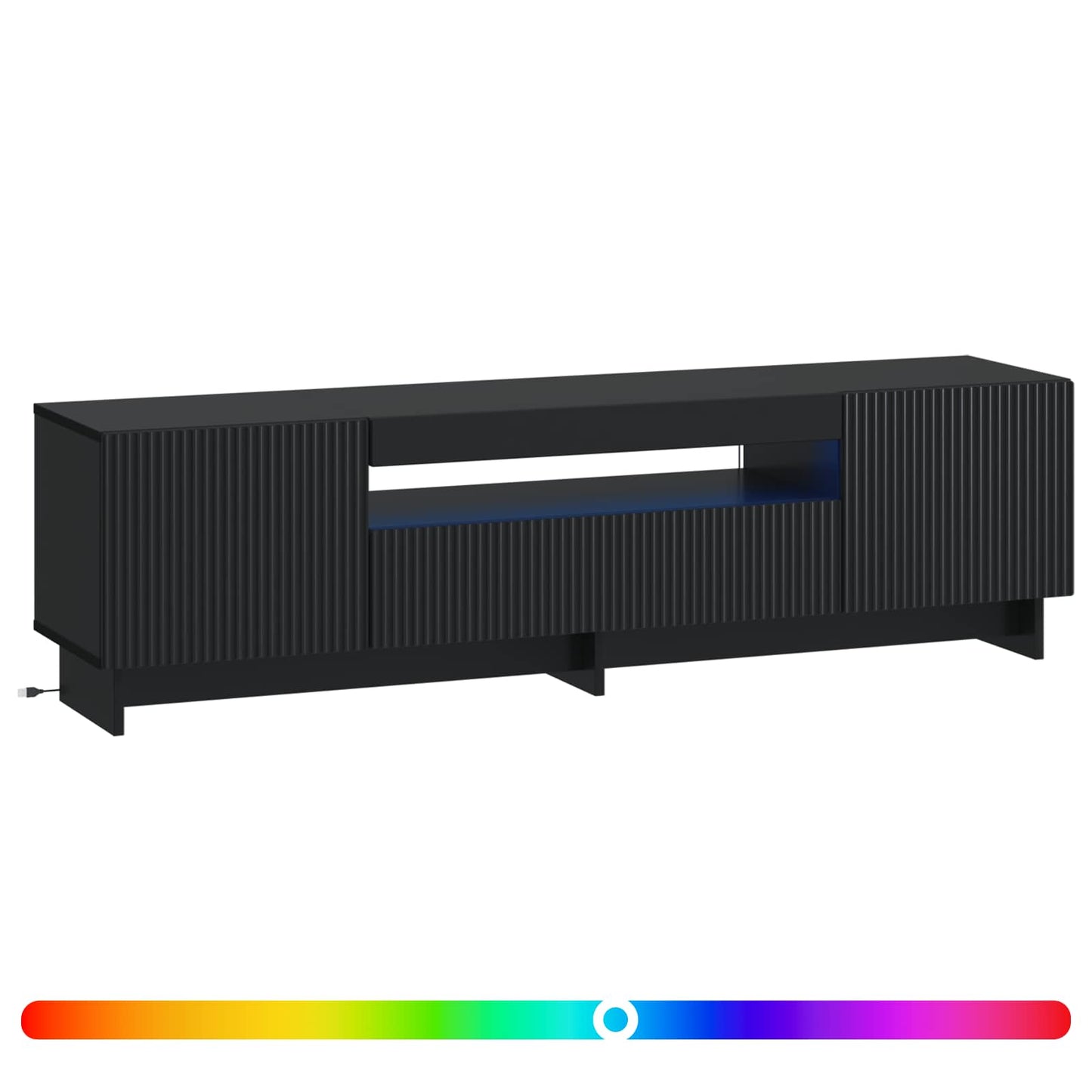 vidaXL LED TV Cabinet Black Engineered Wood