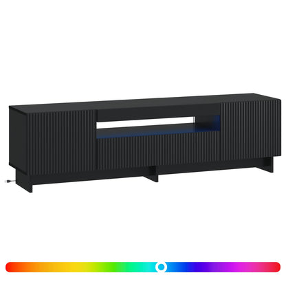 vidaXL LED TV Cabinet Black Engineered Wood