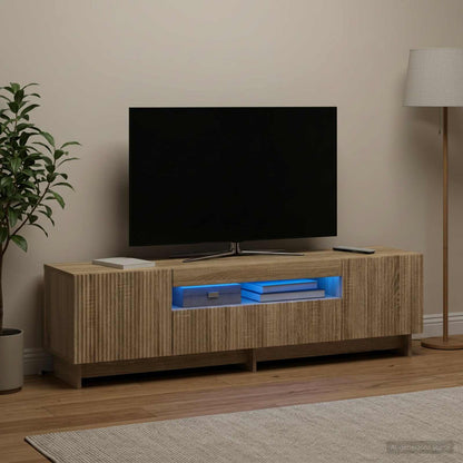vidaXL LED TV Cabinet Sonoma Oak Engineered Wood