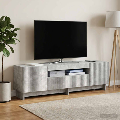 vidaXL LED TV Cabinet Concrete Grey Engineered Wood