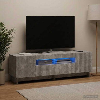 vidaXL LED TV Cabinet Concrete Grey Engineered Wood