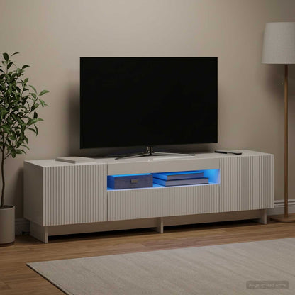 vidaXL LED TV Cabinet High Gloss White Engineered Wood