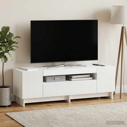 vidaXL LED TV Cabinet High Gloss White Engineered Wood