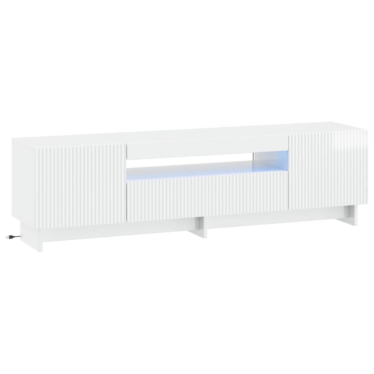 vidaXL LED TV Cabinet High Gloss White Engineered Wood