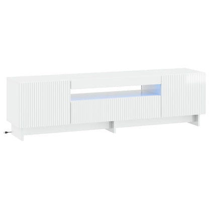 vidaXL LED TV Cabinet High Gloss White Engineered Wood