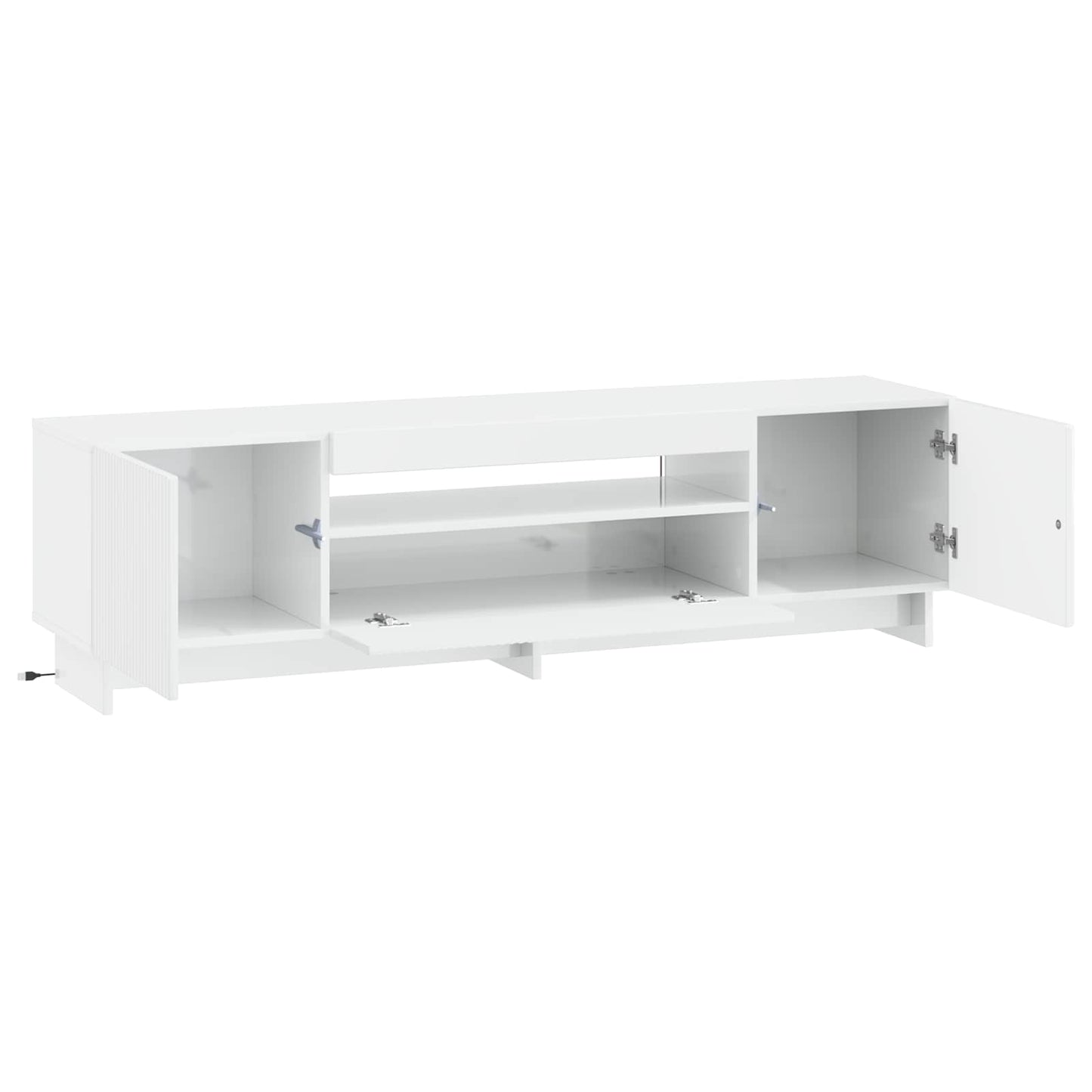 vidaXL LED TV Cabinet High Gloss White Engineered Wood