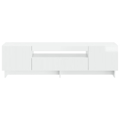 vidaXL LED TV Cabinet High Gloss White Engineered Wood